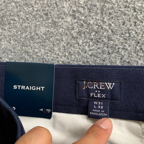 J Crew Pants Mens 31 Navy Cotton Blend Straight TruTemp365 Chino Flex Stretch - Picture 7 of 13